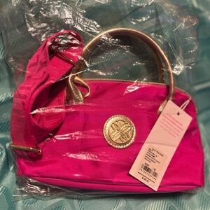 Lilly Pulitzer Kerrington Pink and Gold Shoulder Bag